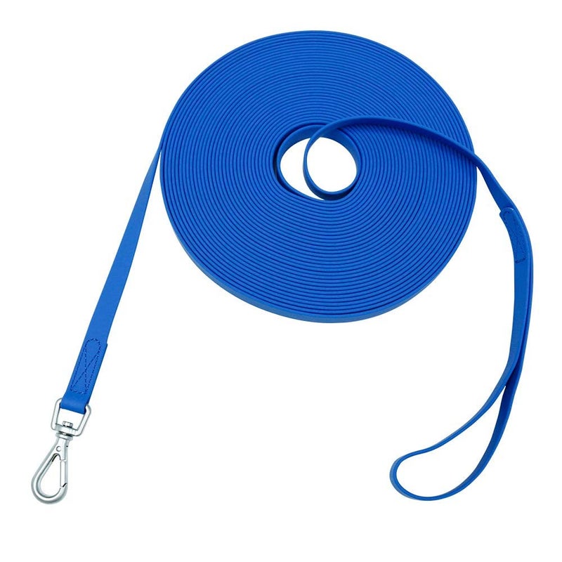 NIMBLE Waterproof Dog Training Leash 50FT 30FT 15FT 10FT 5FT Heavy Duty Recall Long Lead for Large Medium Small Dogs (30FT, Blue) - Image 1